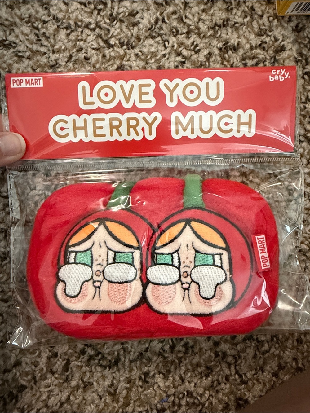 POP MART "Love You Cherry Much" Plush Pouch - cry baby